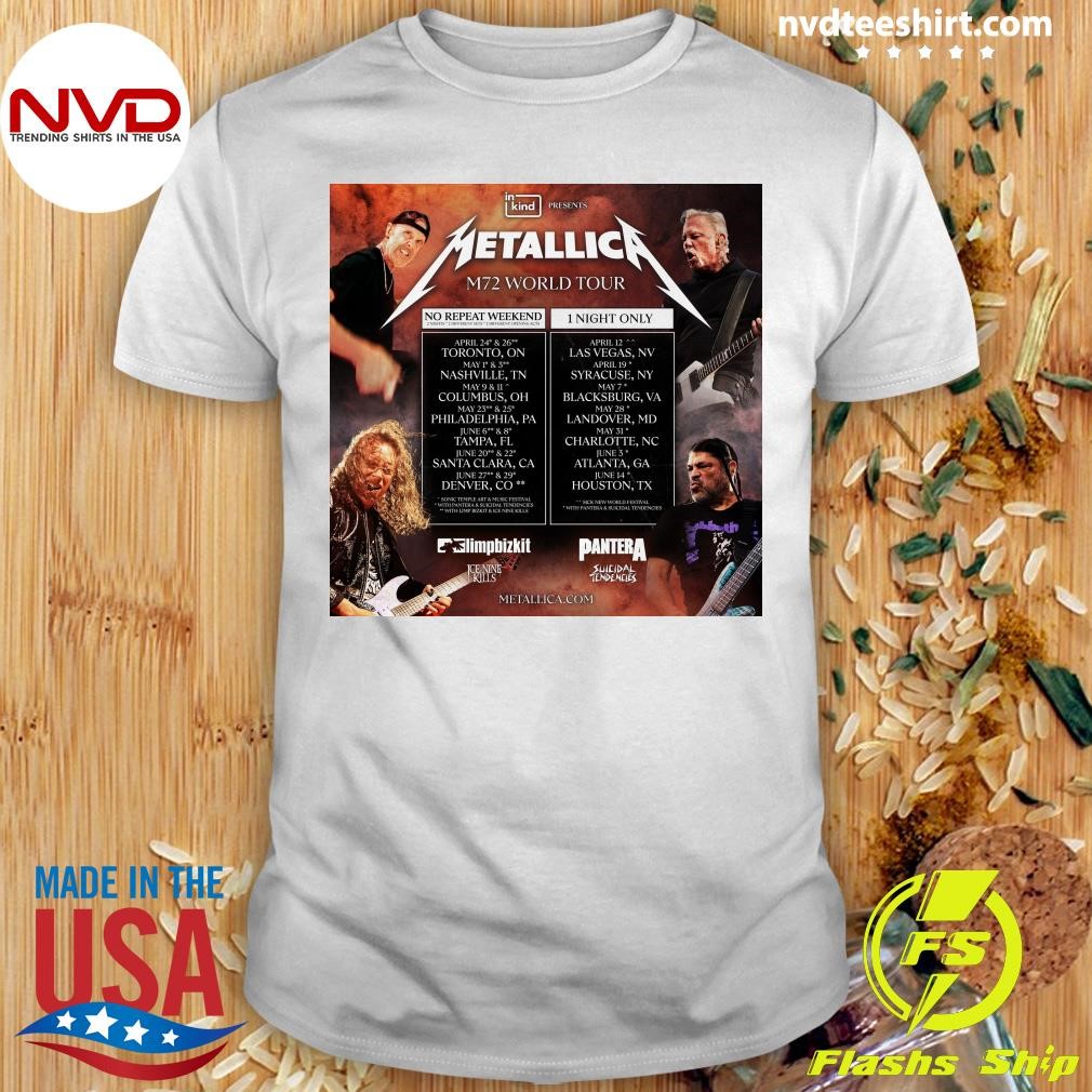 Metallica Announce 2025 North American Tour Shirt