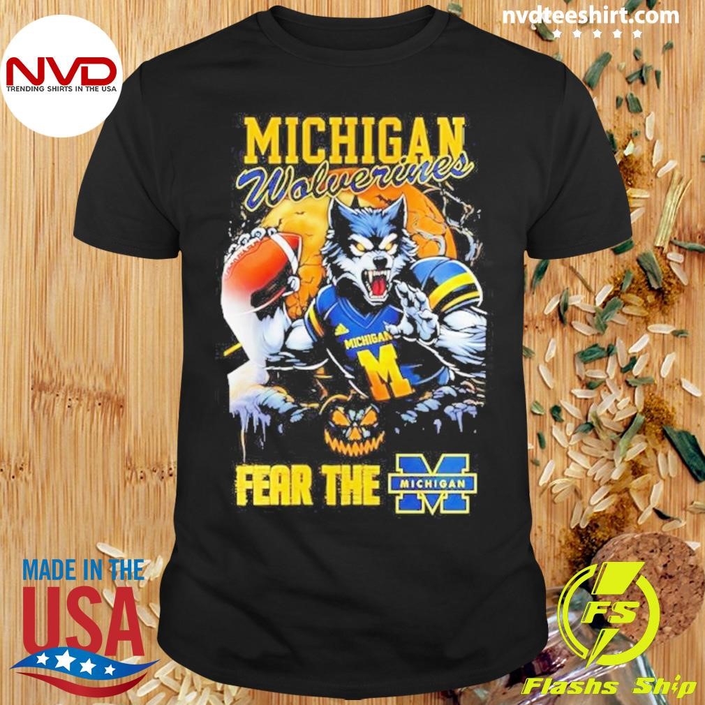 Michigan Wolverines Fear The Michigan Pumpkin Halloween Shirt