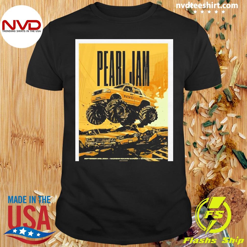 Pearl Jam September 3rd, 2024 Madison Square Garden With Glen Hansard Poster Shirt