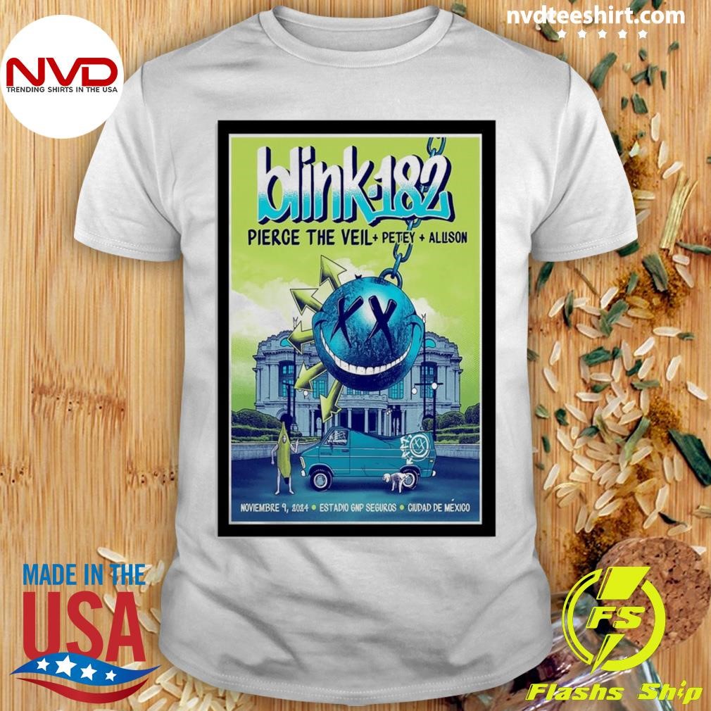 Poster Show Blink-182 Estadio GNP Seguros Nov 9 2024 Shirt