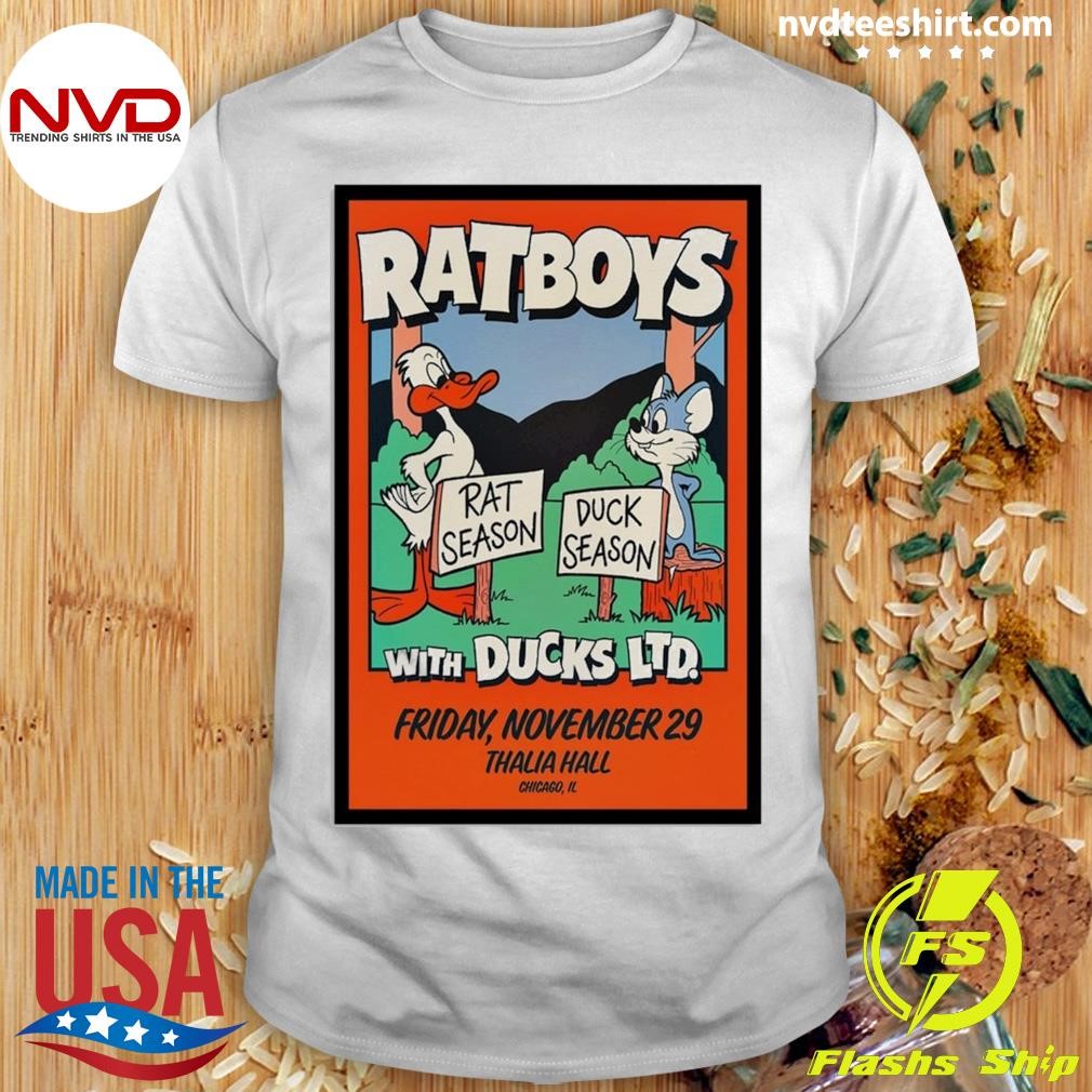 RatBoys With Ducks LTD Nov 29 2024 Thalia Hall In Chicago IL Tour Shirt