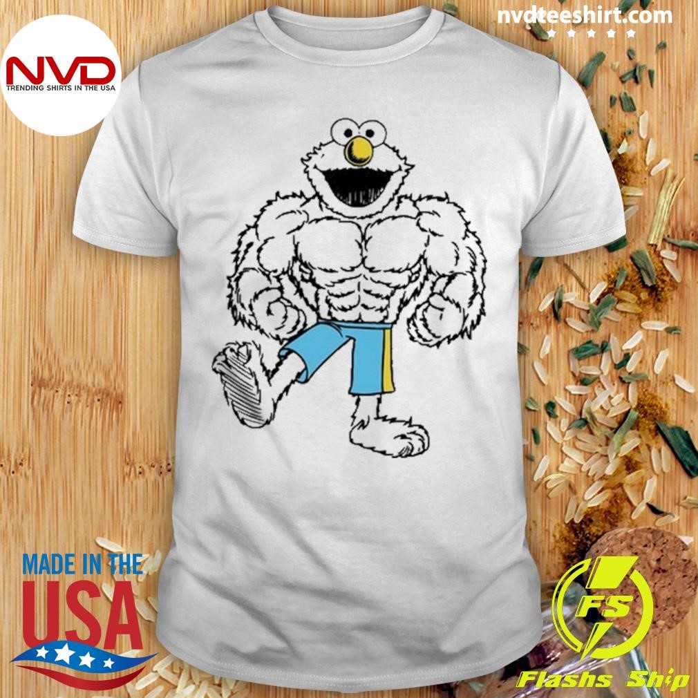 Ross Chastain Sesame Street Buff Muscle Elmo Tee Shirt