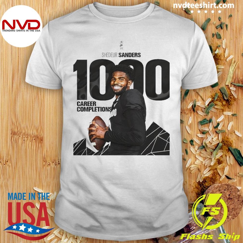 Shedeur Sanders Colorado Buffaloes football 1000 Career Completions Shirt