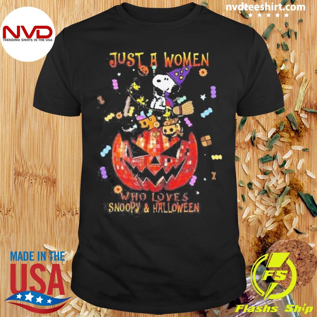 Snoopy Just A Women Who Loves Snoopy And Halloween 2024 Shirt