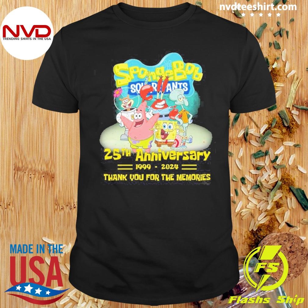 SpongeBob SquarePants 25th Anniversary 1999-2024 Thank You For The Memories Shirt