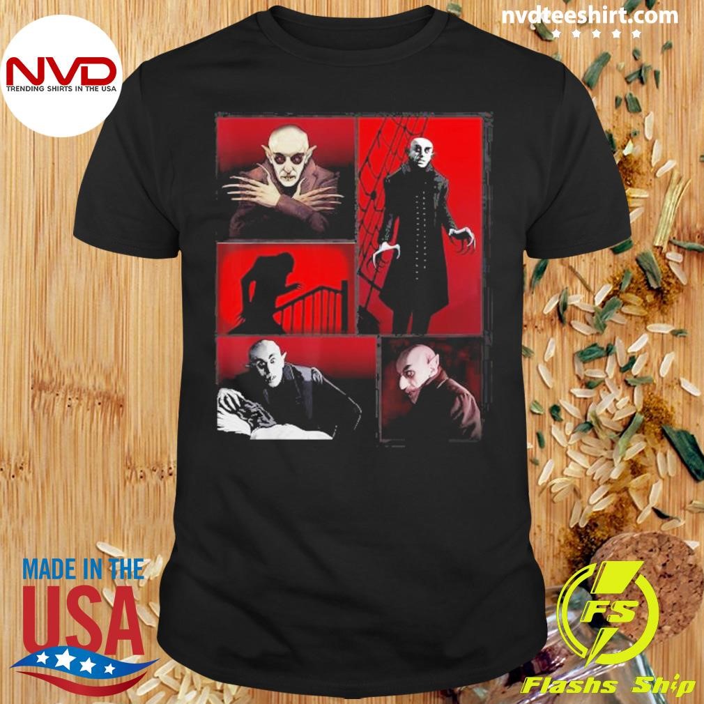 Spooky Vampire Comic Book Panel Halloween Vintage Pop Shirt