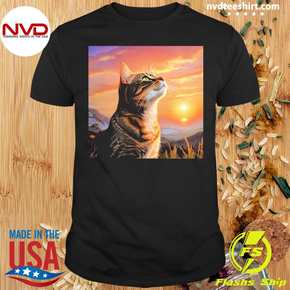 Tabby Cat Watching Sunset Shirt