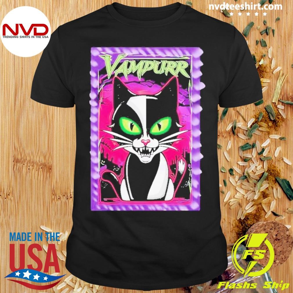 Vampurr Vampire Cat Halloween Animal 2024 Shirt