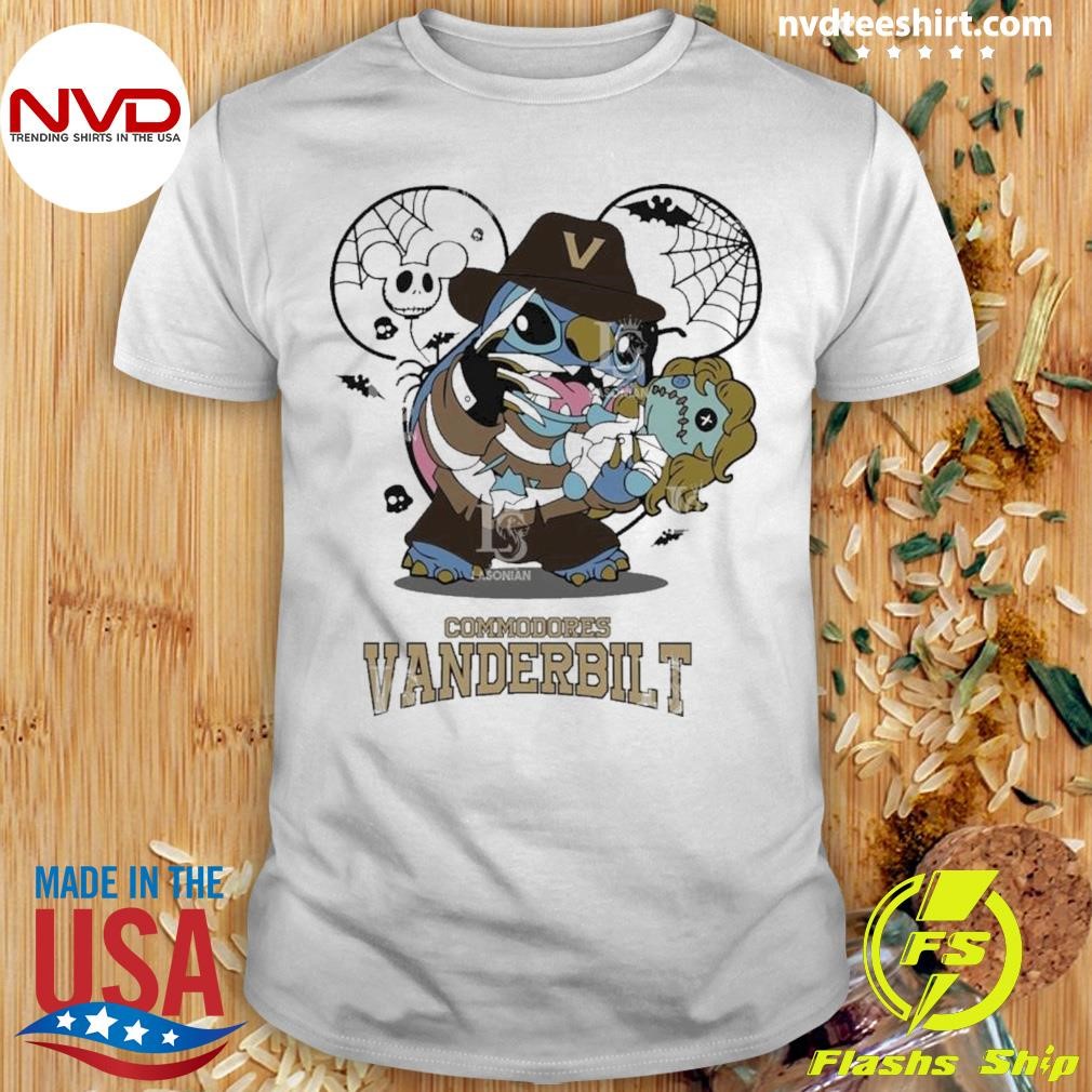 Vanderbilt Commodores Stitch Freddy Krueger Halloween 2024 Shirt