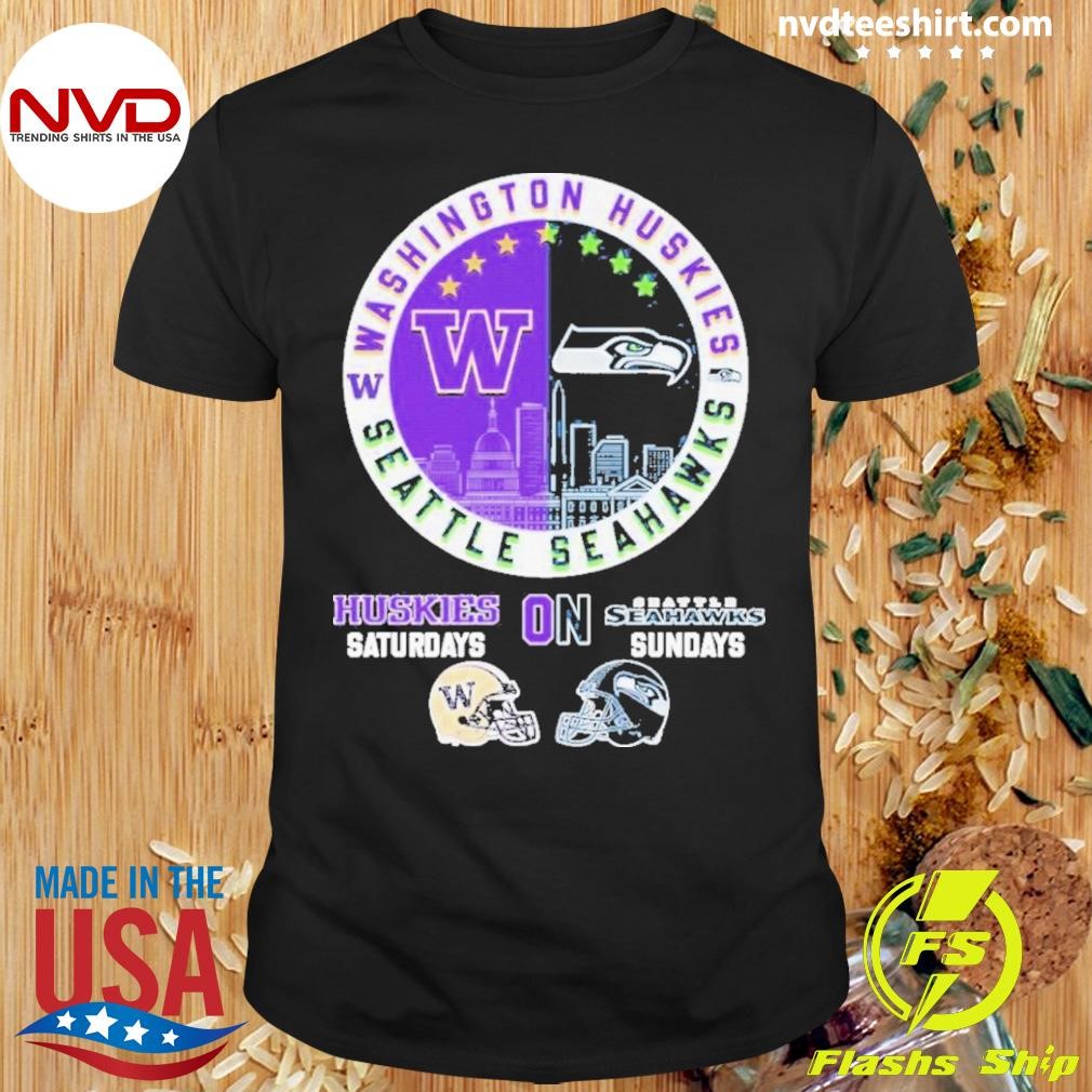 Washington Huskies On Saturdays X Seattle Seahawks On Sundays 2024 Shirt