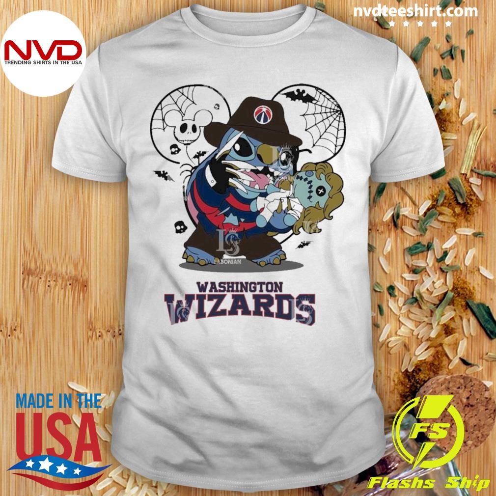 Washington Wizards Stitch Freddy Krueger Halloween 2024 Shirt