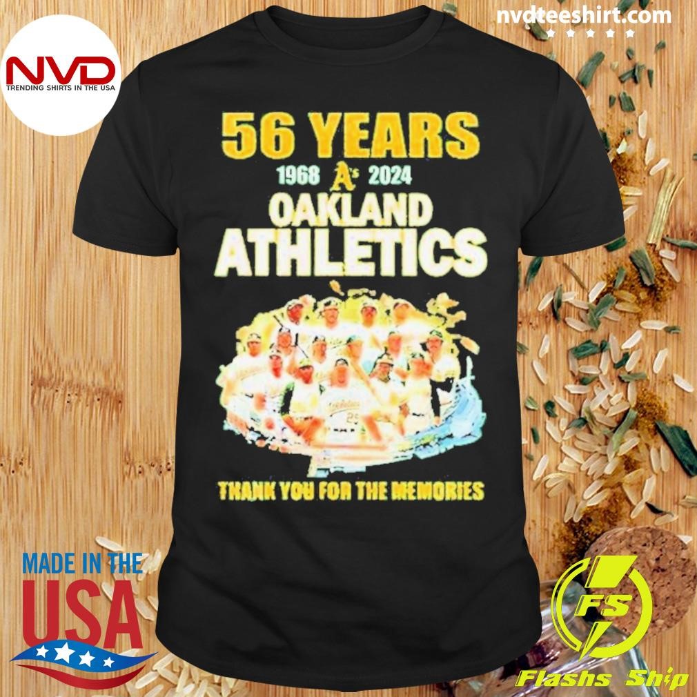 56 Years Oakland Athletics Teams Player Thank You For The Memories 2024 Shirt