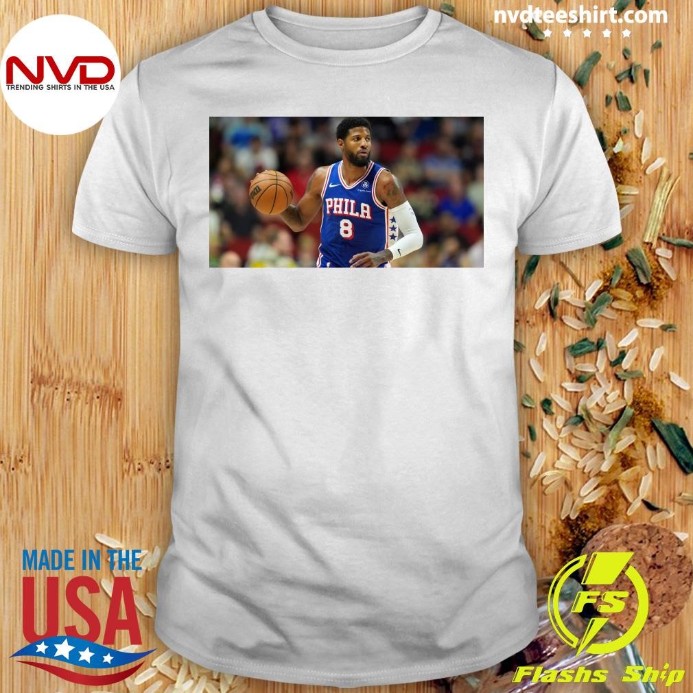 76ers' Paul George Exits Vs. Hawks Due To Left Knee Hyperextension Shirt