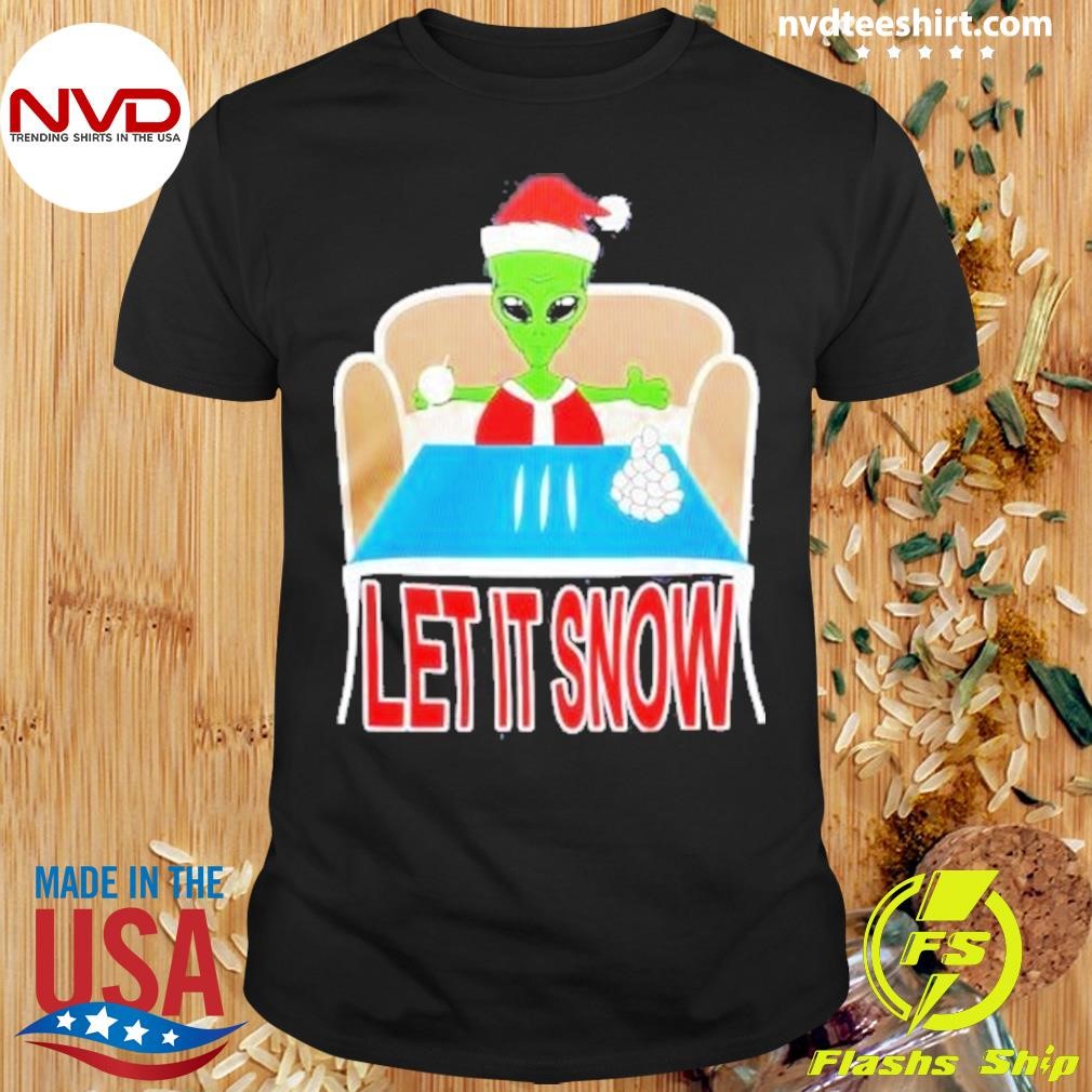 Alien Santa Let It Snow Merry Christmas 2024 Shirt