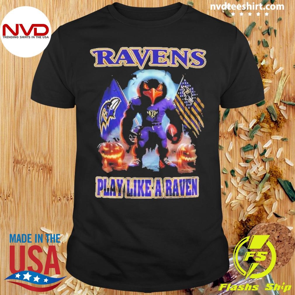 Baltimore Ravens Play Like A Raven Halloween Shirt