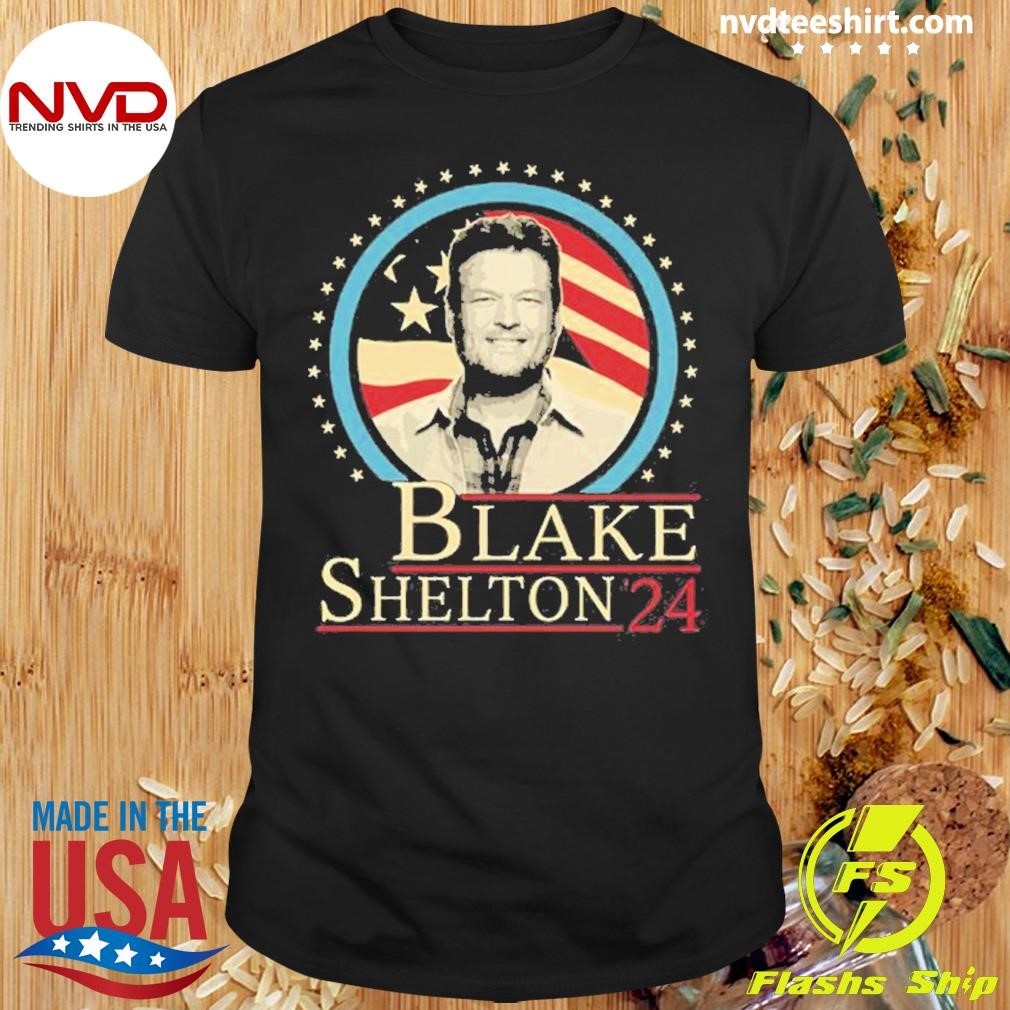 Blake Shelton '24 Fans Gift Graphics American Flag Shirt