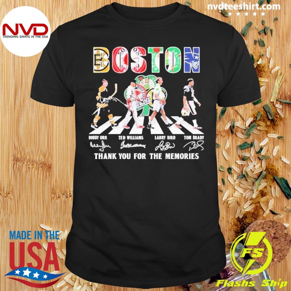 Boston Bruins x Boston Red Sox x Boston Celtics x New England Patriots Signature Thank You For The Memories Shirt