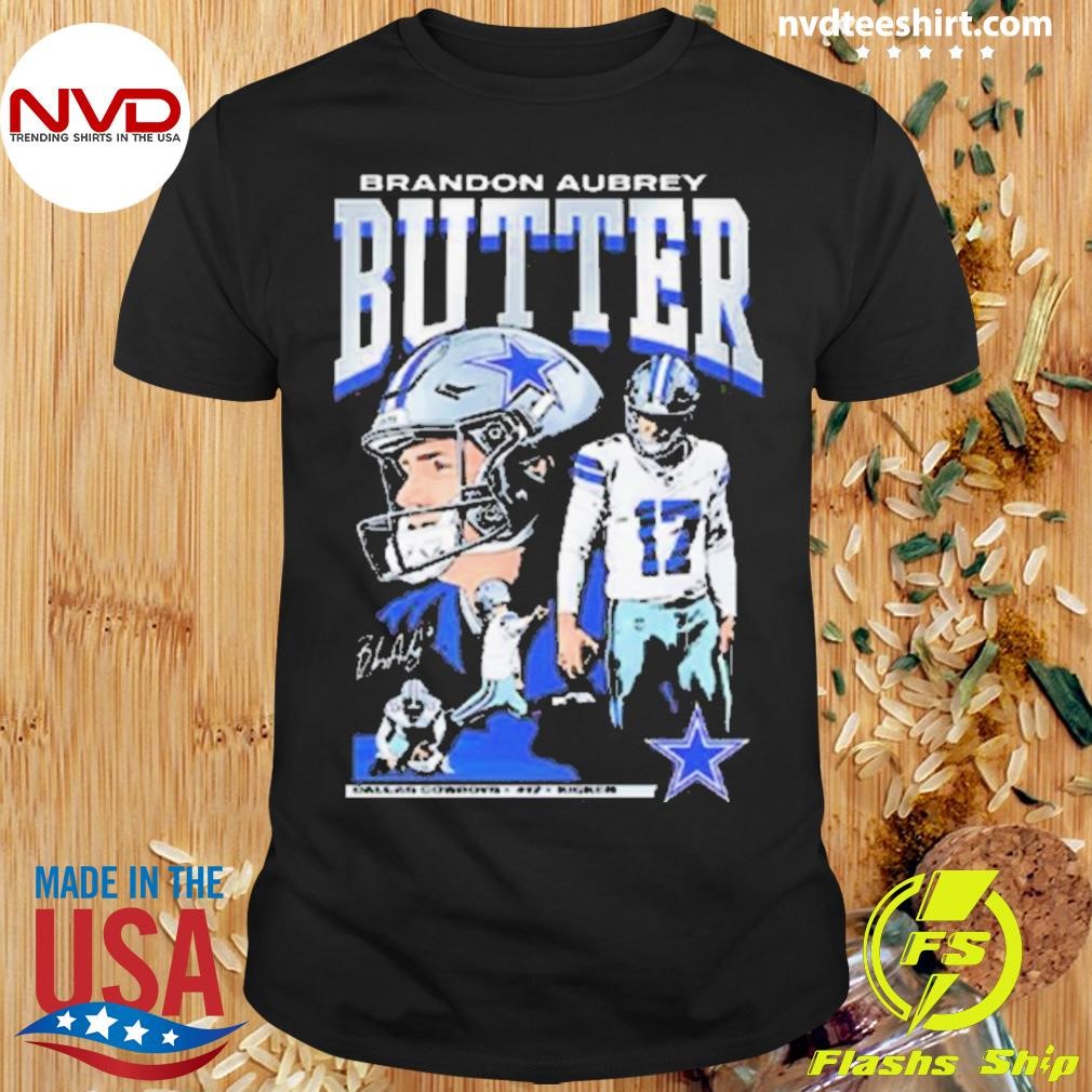 Brandon Aubrey #17 Kicker Butter Dallas Cowboys 2024 Shirt