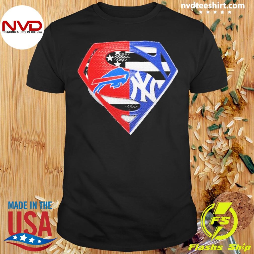 Buffalo Bills And New York Yankees Superman Logo Shirt