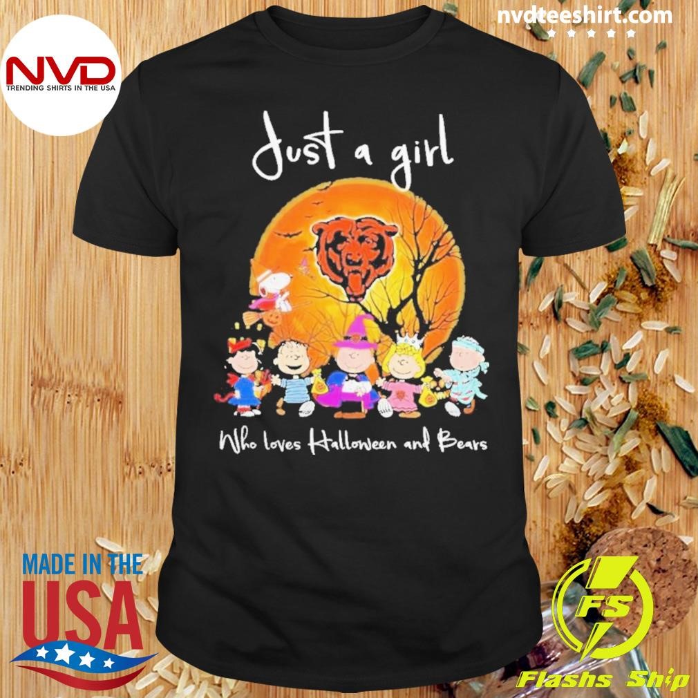 Chicago Bears Pjust A Girl Who Love Halloween And 2024 Shirt