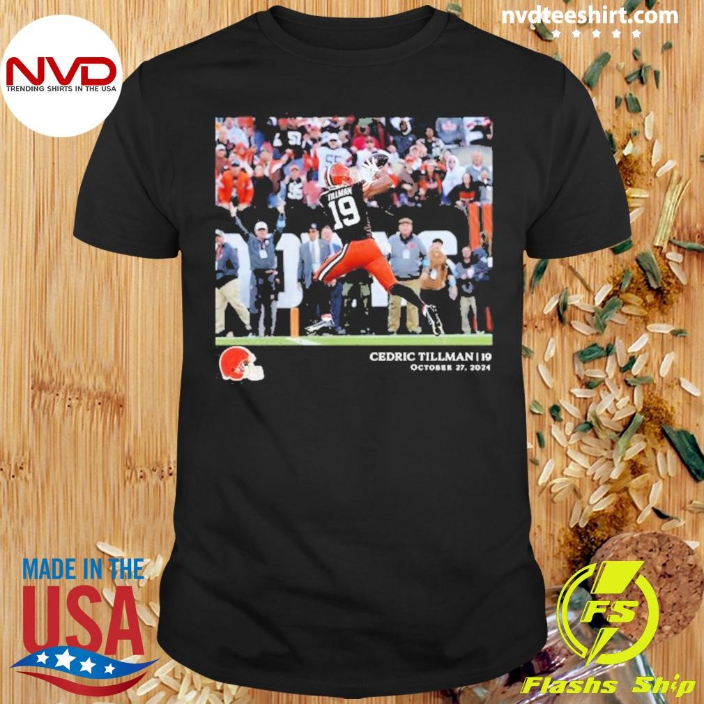 Cleveland Browns Cedric Tillman Black Nfl Flash Features Week 8 Shirt