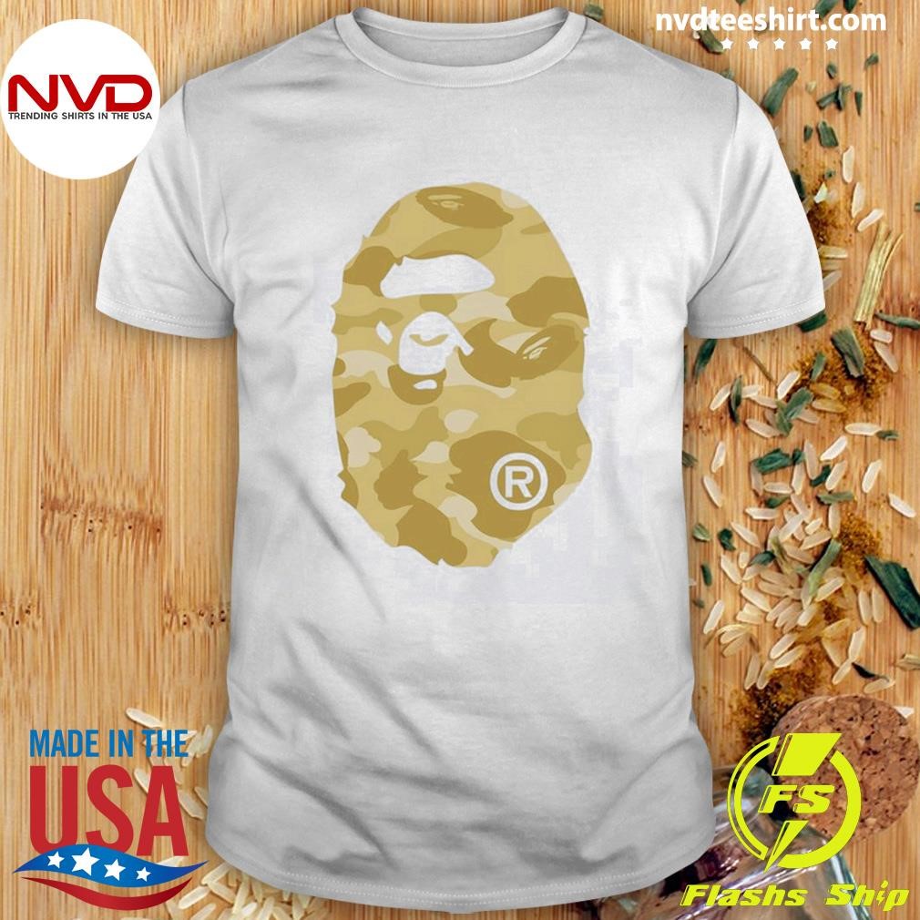 Color Camo Big Ape Head Tee Shirt