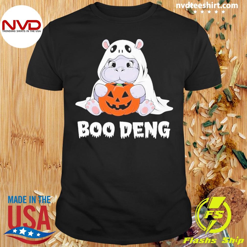 Deng Ghost Costume Halloween Moo Deng Baby Hippo Boo 2024 Shirt