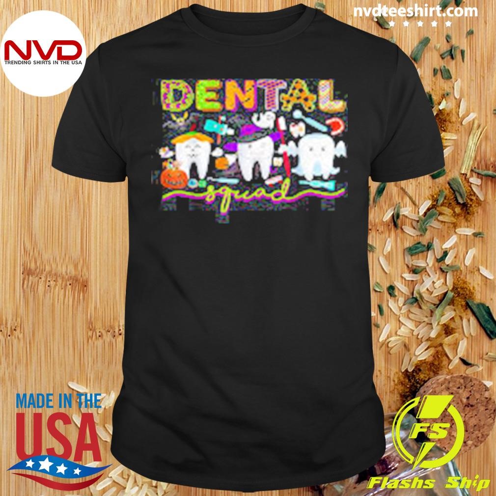 Dental Squad Dentist Witch Halloween Boos Crew Costume Tie Dye Shirt