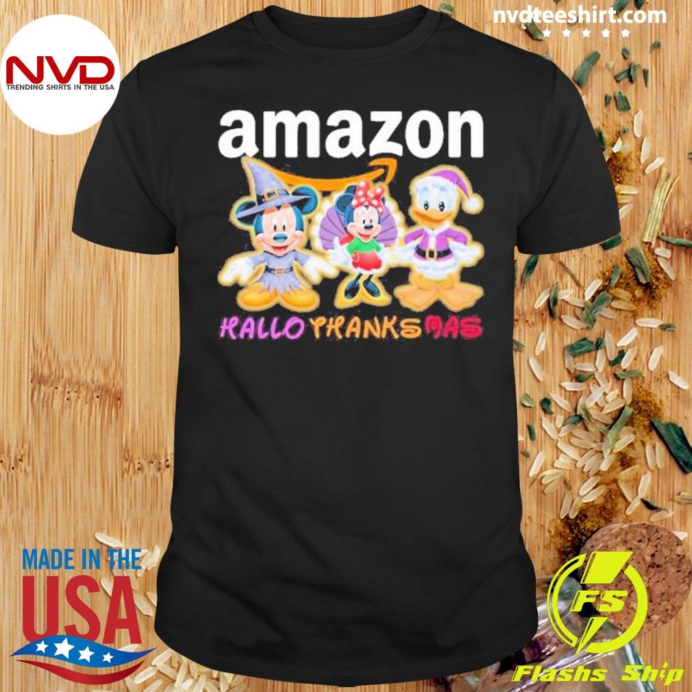 Donald Duck Disney Amazon Mickey And Minnie And Hallothanksmas 2024 Shirt