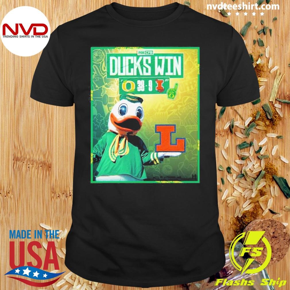 Ducks Win 38 9 Illinois Fighting Illini Finals Score Gameday Shirt