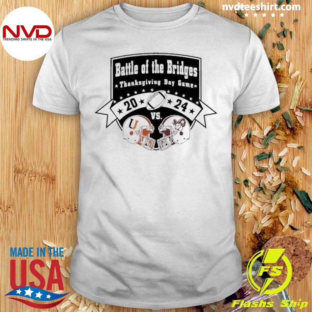 Funny Uxbridge Spartans 2024 Battle Of The Bridges Thanksgiving Day Game T-shirt