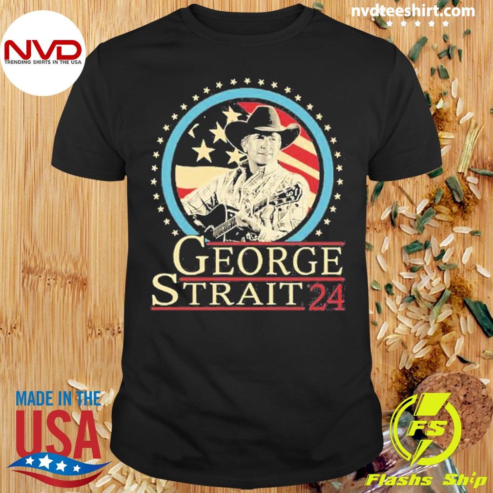 George Strait '24 Fans Gift Graphics American Flag Shirt