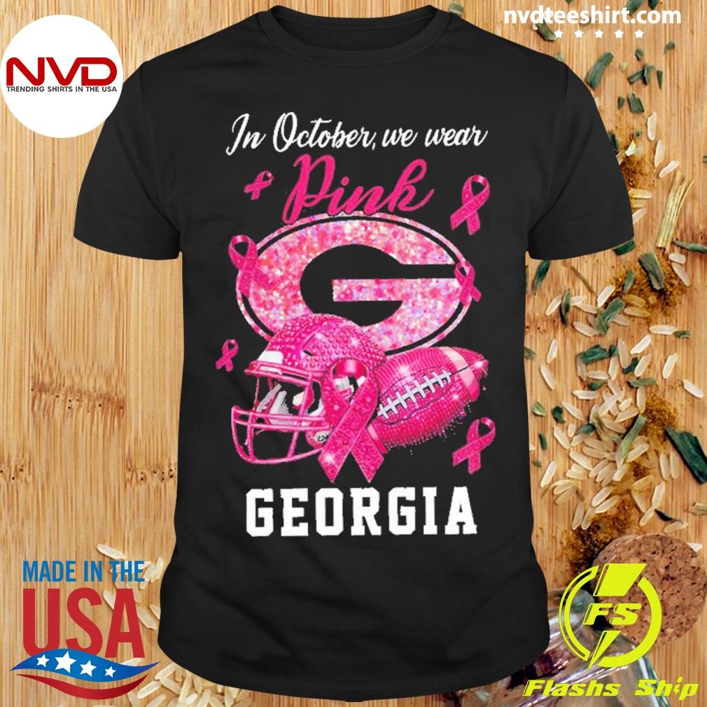 Georgia Bulldogs In October We Wear Pink Breast Cancer Awareness Shirt