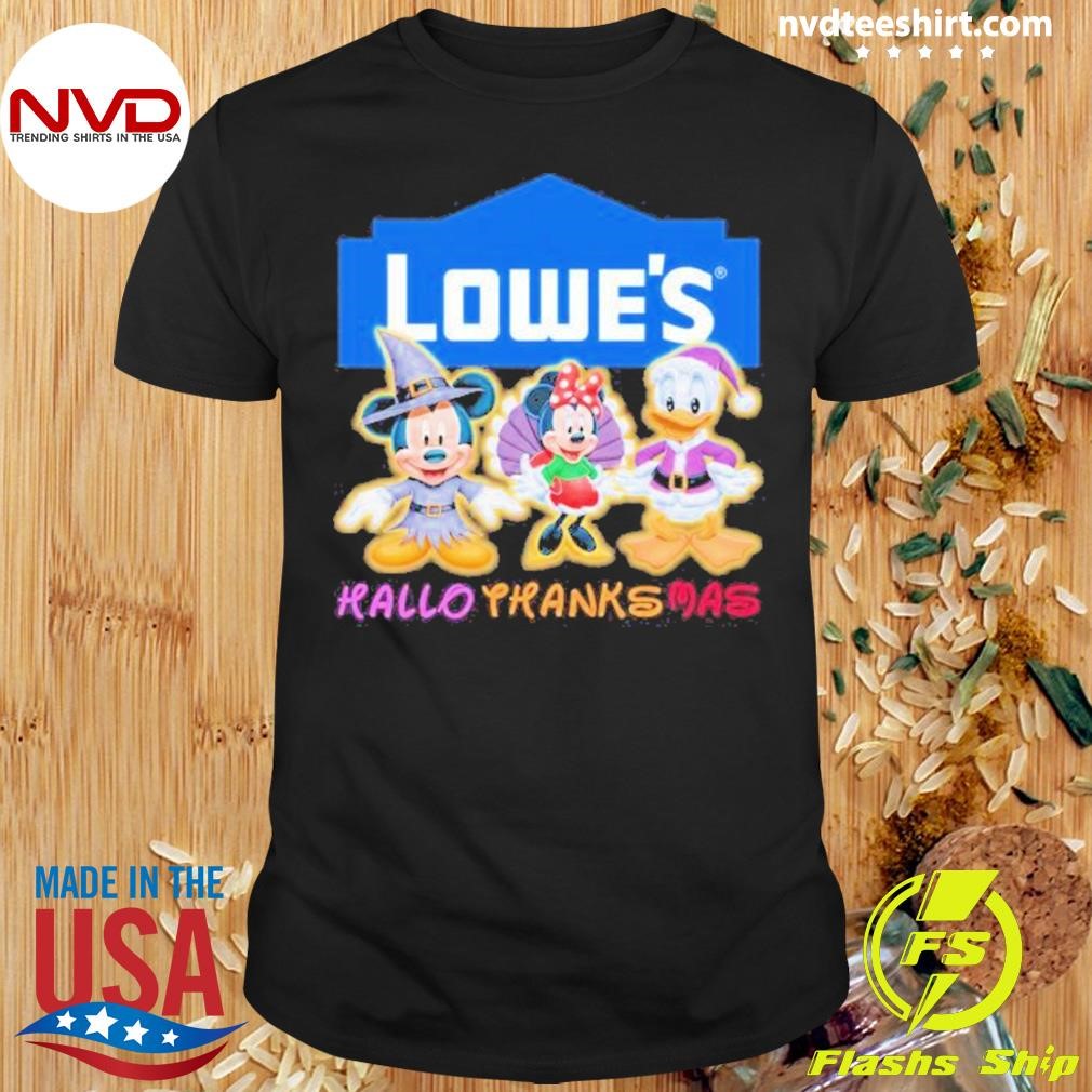 HalloThanksMas Mickey And Minnie And Donald Duck Disney Lowe’ 2024 Shirt