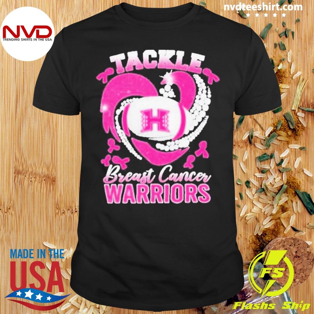 Hawaii Rainbow Warriors Tackle Breast Cancer 2024 Heart Shirt