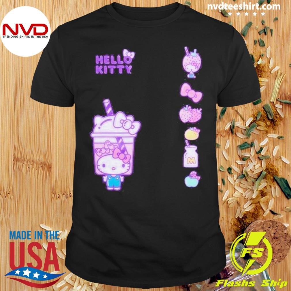 Hello Kitty Bubble Tea Boyfriend Fit Girls Shirt