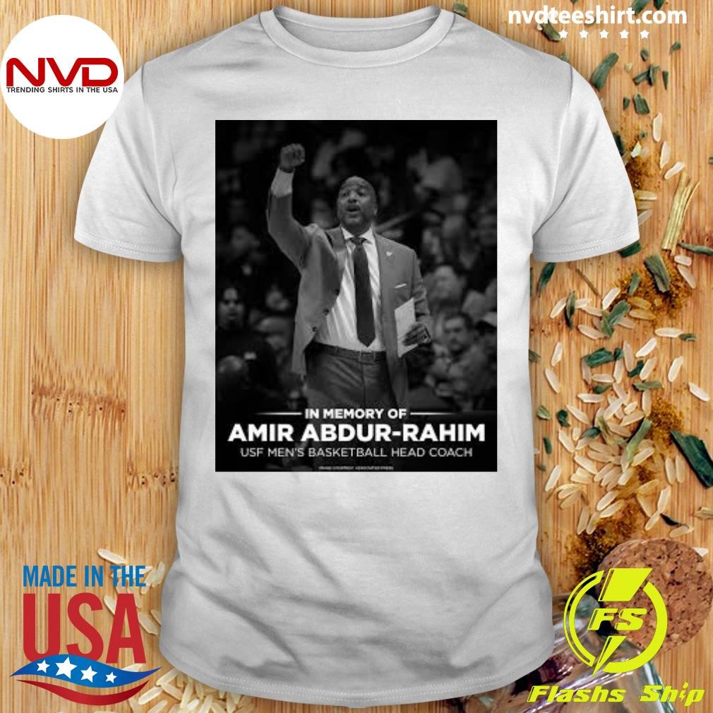 In Memory Of Amir Abdur-Rahim Usf Men's Basketball Head Coach Shirt