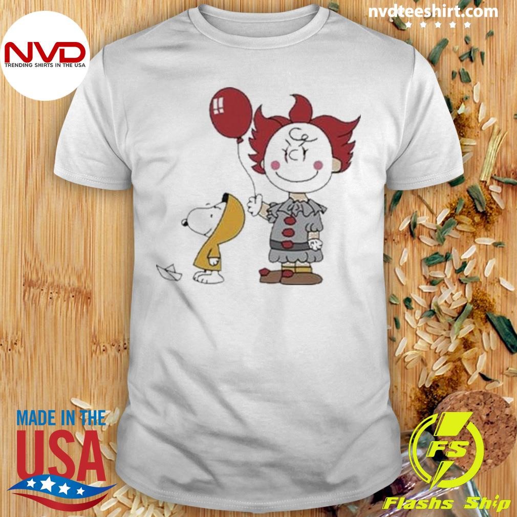 It Pennywise Charlie Brown And Georgie Snoopy Stephen King Shirt