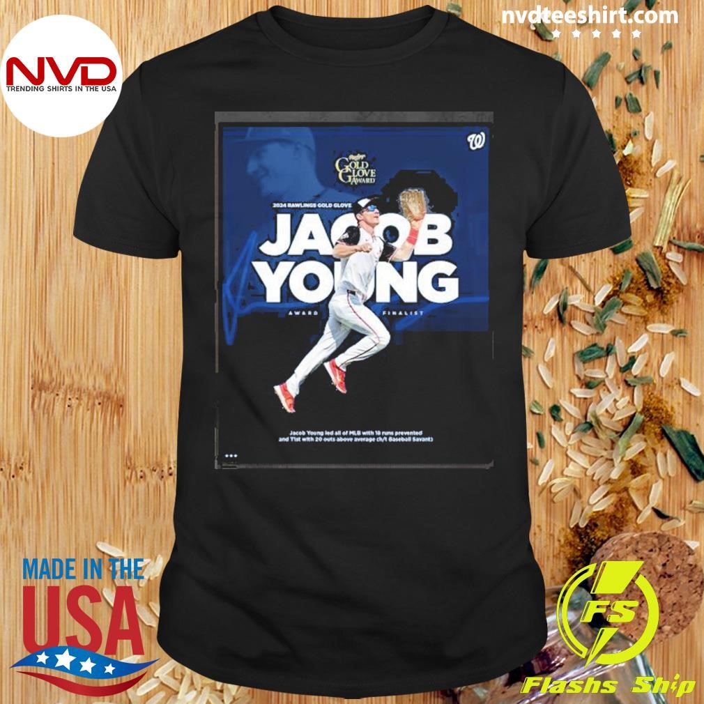 Jacob Young Washington Nationals Gold Glove Award Finalists 2024 Shirt