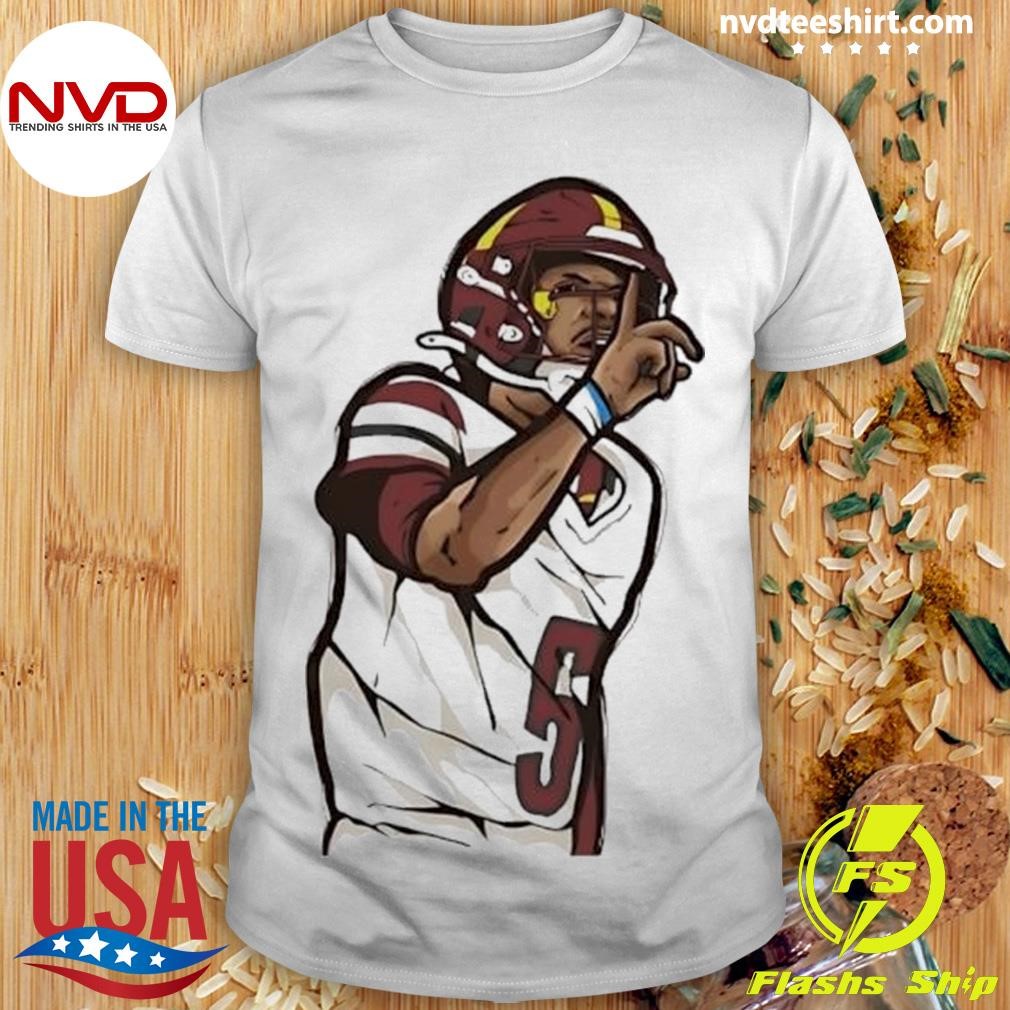 Jayden Daniels Shhh Cartoon Football Shirt