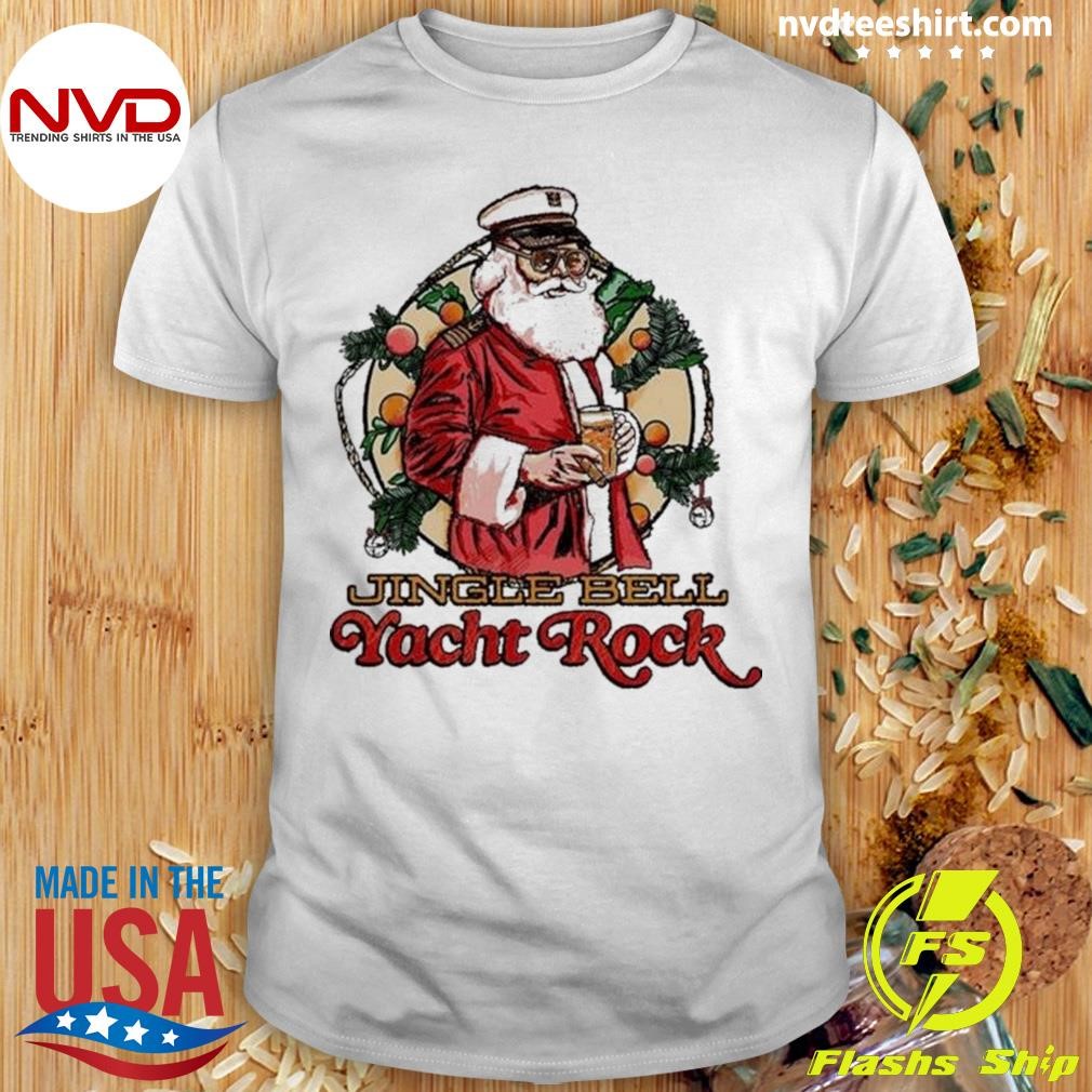 Jingle Bell Yacht Rock Santa Beer Christmas 2024 Shirt