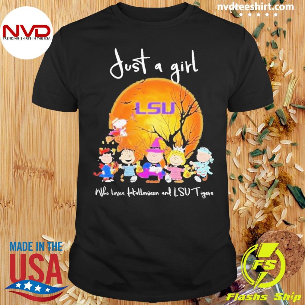 Just A Girl Who Love Halloween And Lsu Tigers 2024 Shirt