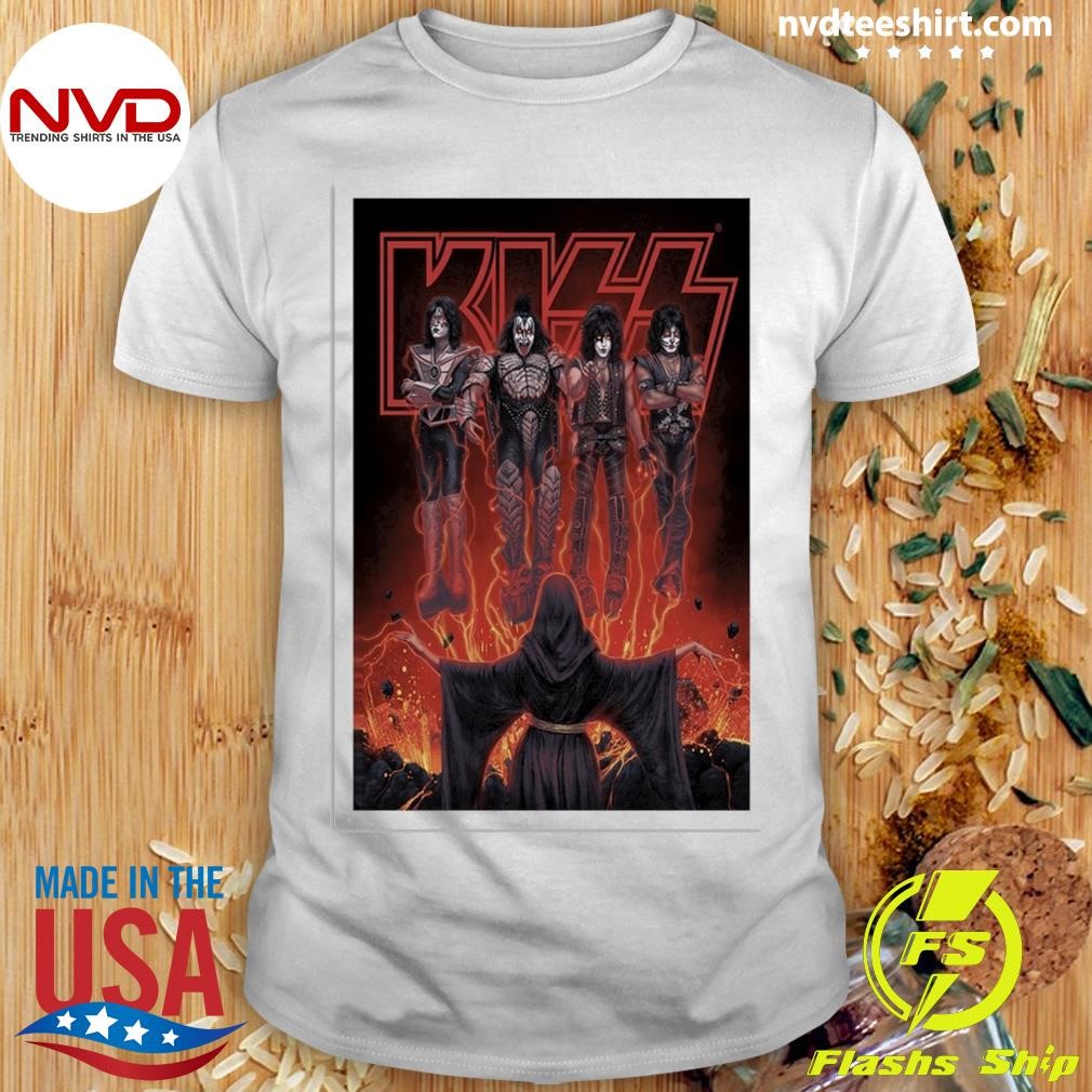 KISS Limited Edition Conjuring Flames Halloween Shirt