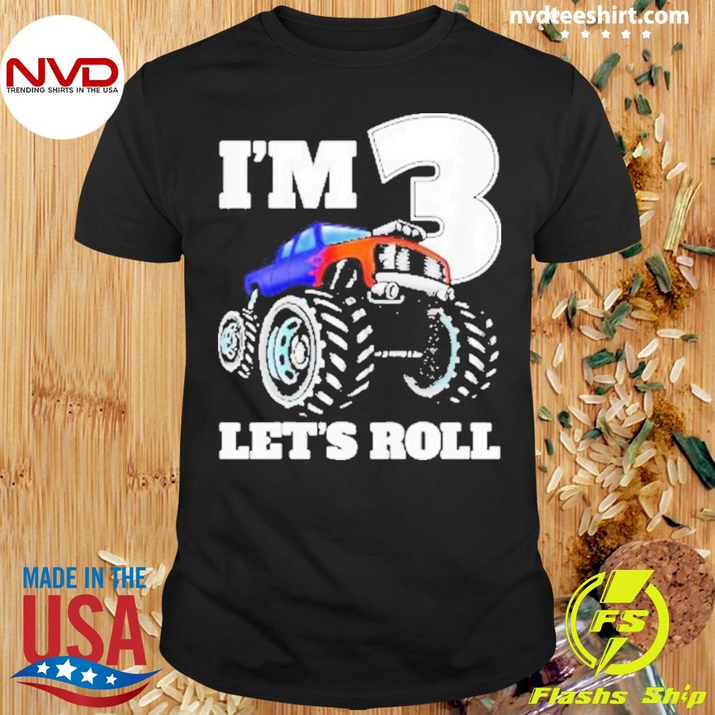 Kids Monster Truck 3rd Birthday Bo 2024 Shirt