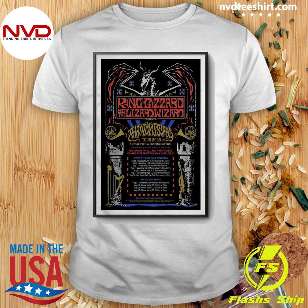 King Gizzard And The Lizard Wizard Phantom Island Tour USA 2025 Poster Shirt