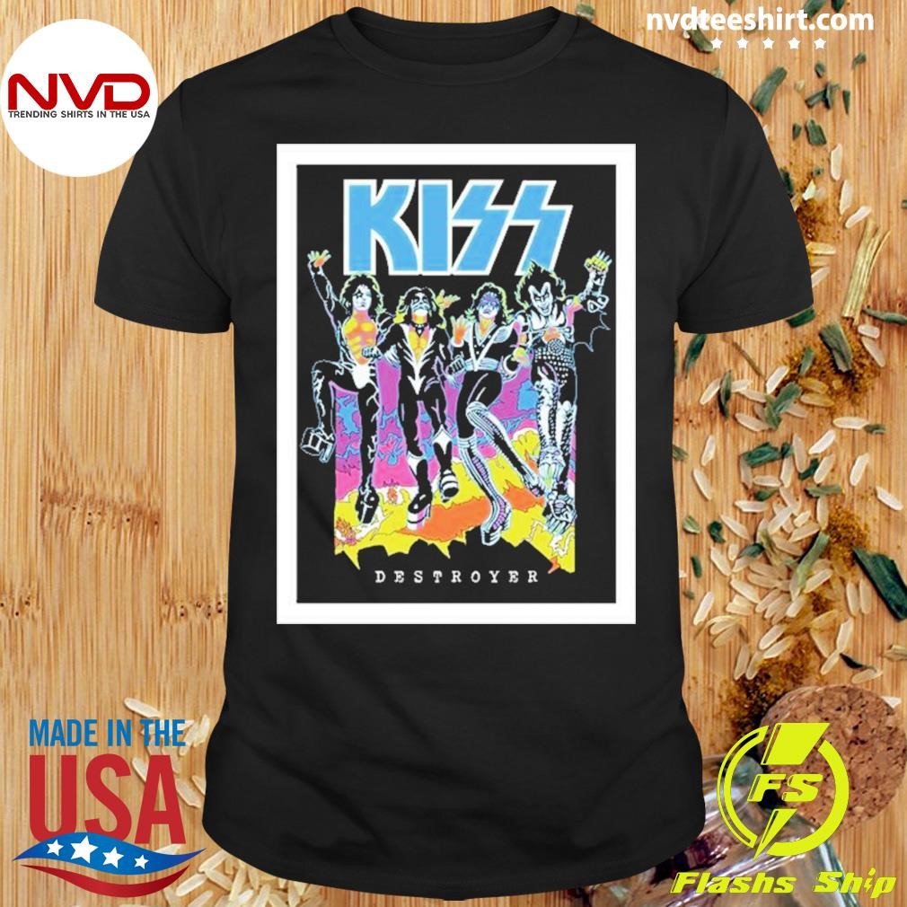 Kiss Destroyer Flocked Blacklight Poster 2204 Shirt