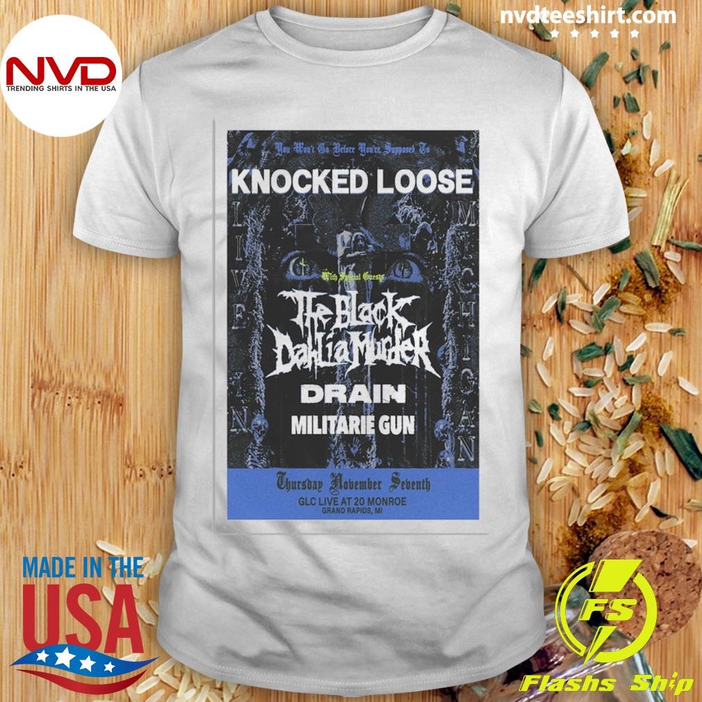 Knocked Loose GLC Live at 20 Monroe Grand Rapids, MI Nov 7 2024 Event Shirt