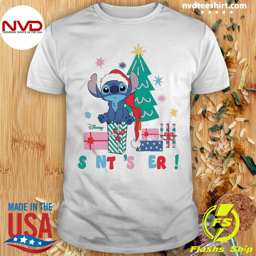 Lilo and Stitch Santa's Here Christmas Fitted Shirt