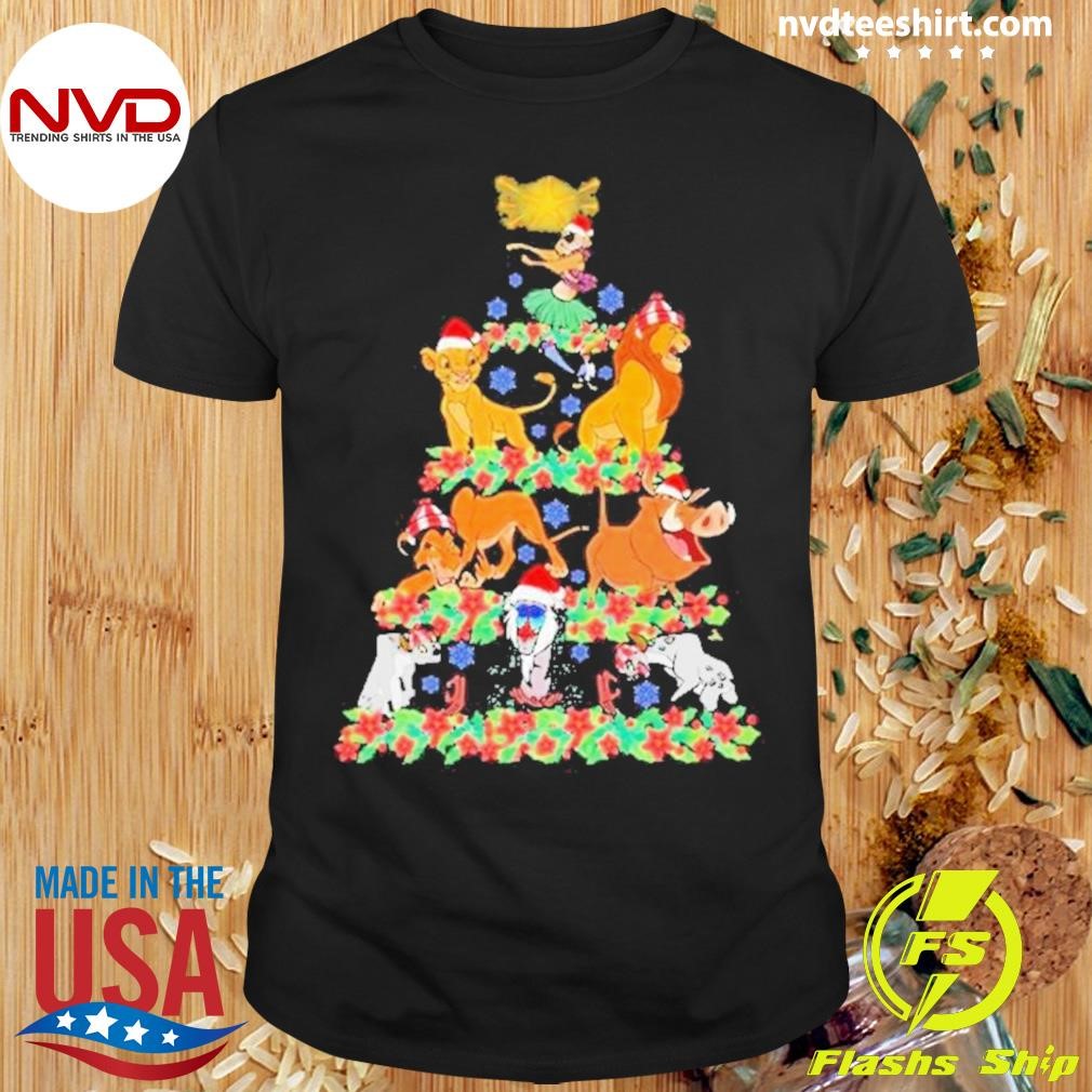 Lion King Characters Group Christmas Tree Mouse Very Merry Xmas Party 2024 Shirt