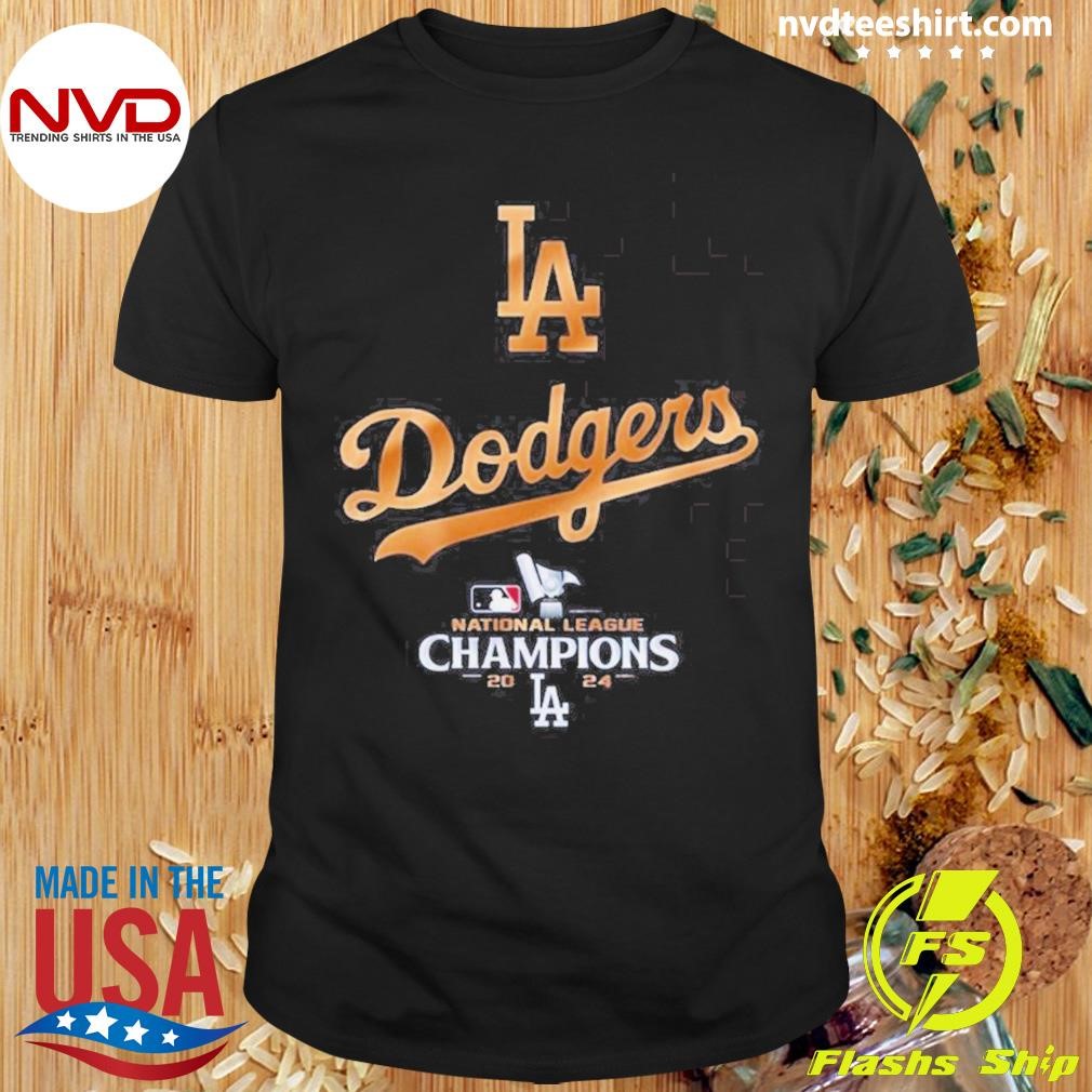 Los Angeles Dodgers 2024 MLB National League Champions Gold Logo Shirt